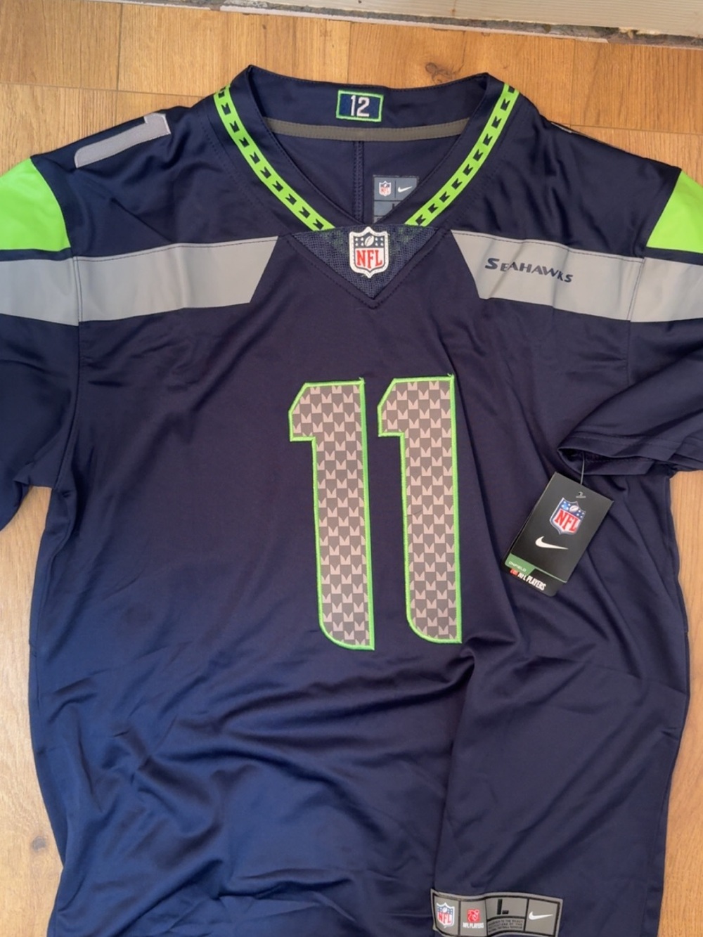 NFL Seattle Seahawks #11 Navy & Neon Green Men's Jersey